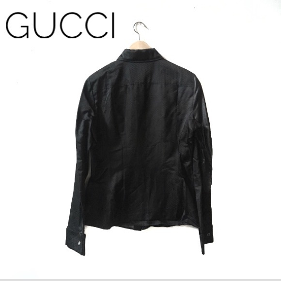 Vintage GUCCI SILK BUTTON UP Authentic SIZE 44/10 - Picture 2 of 5